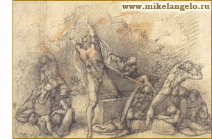 Воскресение Христа. Рисунок. Микеланджело / www.mikelangelo.ru