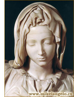 Голова Марии. Пьета. Фрагмент. Микеланджело / www.mikelangelo.ru
