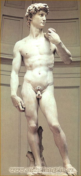 Давид, мраморная статуя. Микеланджело / www.mikelangelo.ru