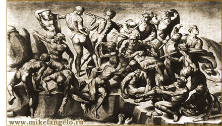 Битва при Кашине, картон, копия, мраморная статуя. Микеланджело / www.mikelangelo.ru