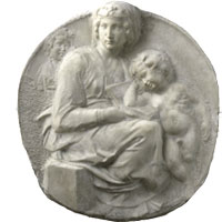 Тондо Питти - Мадонна с Младенцем и Иоанном Крестителем. Микеланджело / www.mikelangelo.ru