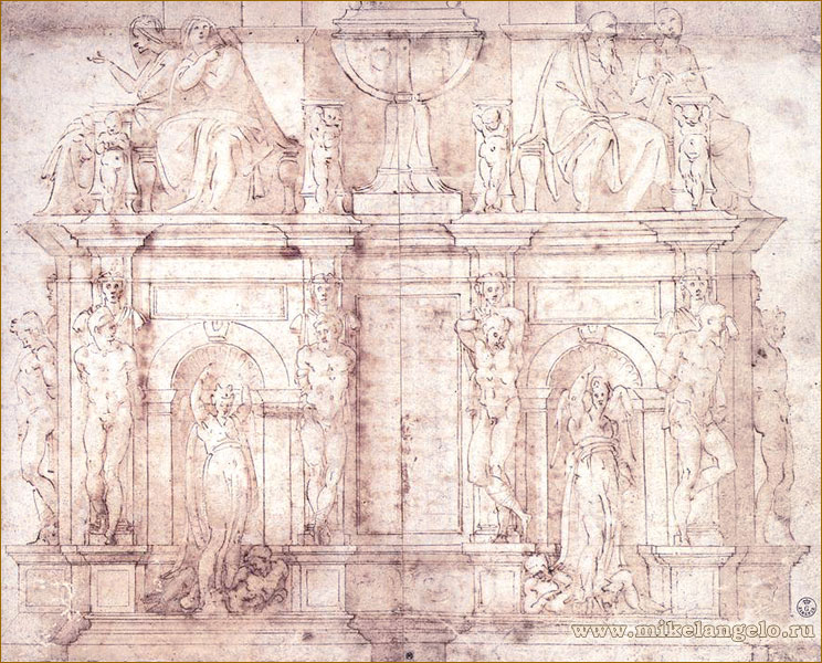 Один из проектов гробницы папы Юлия II. Микеланджело / www.mikelangelo.ru