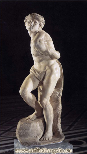 Восставший раб, мраморная статуя. Микеланджело / www.mikelangelo.ru