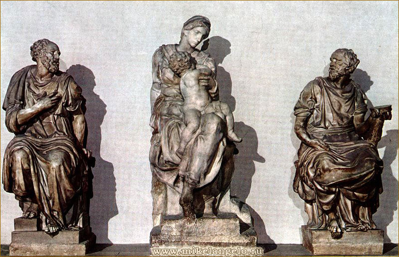 Мадонна с Младенцем, в окружении святых Космаса и Дамиана. Микеланджело / www.mikelangelo.ru