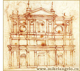 Проект фасада церкви Сан Лоренцо. Рисунок. Микеланджело / www.mikelangelo.ru