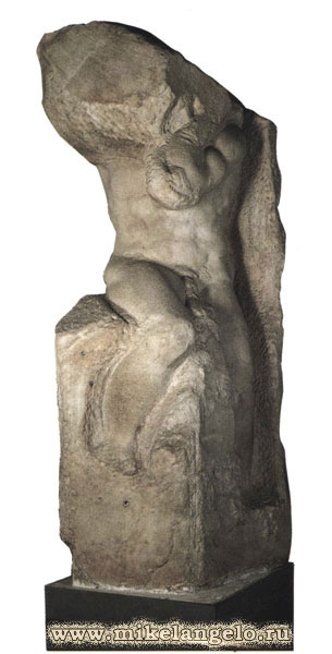 Раб, незаконченная мраморная статуя. Микеланджело / www.mikelangelo.ru